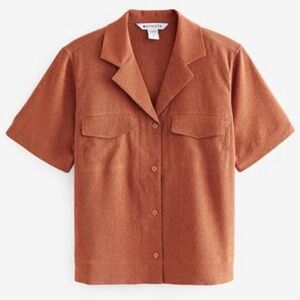 NWT SZ M Athleta Echo Top Rustic Brown